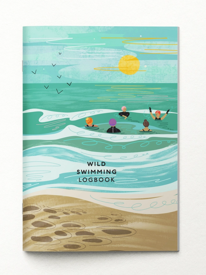 wild swimming logbook, wild swimmer gift, swimming gift, cold water swimming, sea swimming gift, feel good gift, outdoor gift, swimming journal, eco friendly stationery, coastal gift, sustainable notebook, gift for swimmers, open water swimming