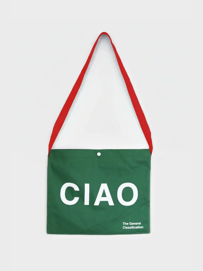 'Ciao' Canvas Musette, against a white background. 