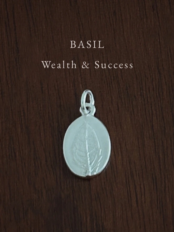 Basil Medal Charm ~ Sterling Silver