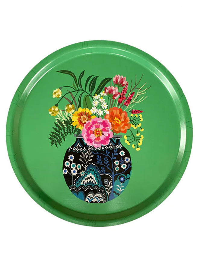 flower vase round tray