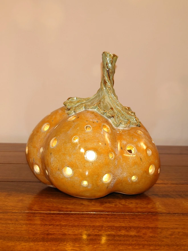 Pumpkin candle holder