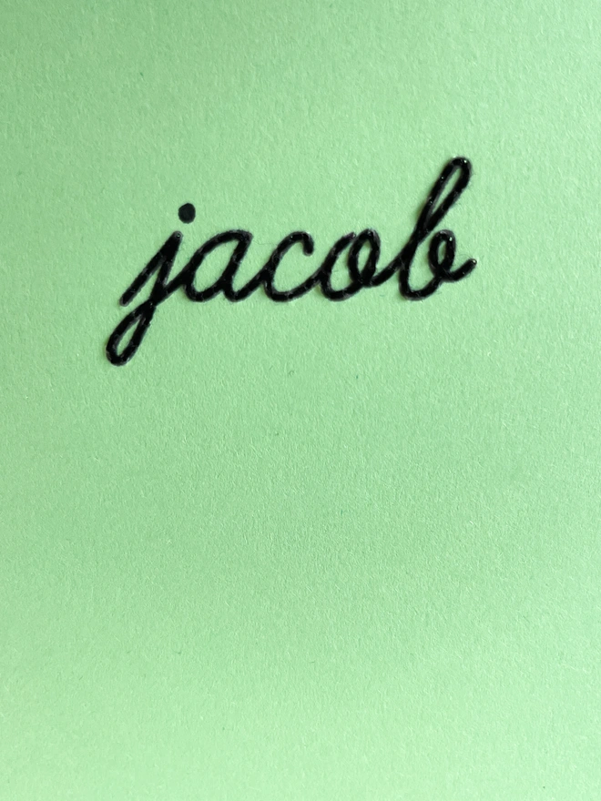 Hand Embroidered Name Card