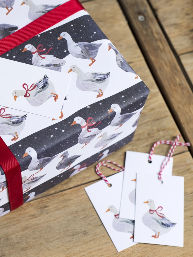 Christmas Geese Wrapping Paper