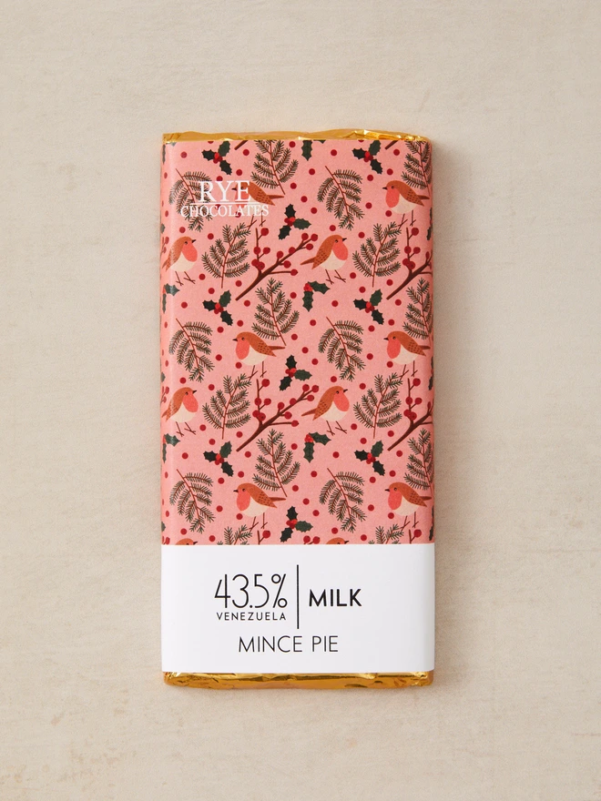 Mince Pie Milk Chocolate Bar - 43.5% Venezuelan