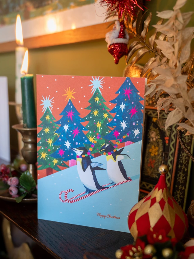 penguin xmas card