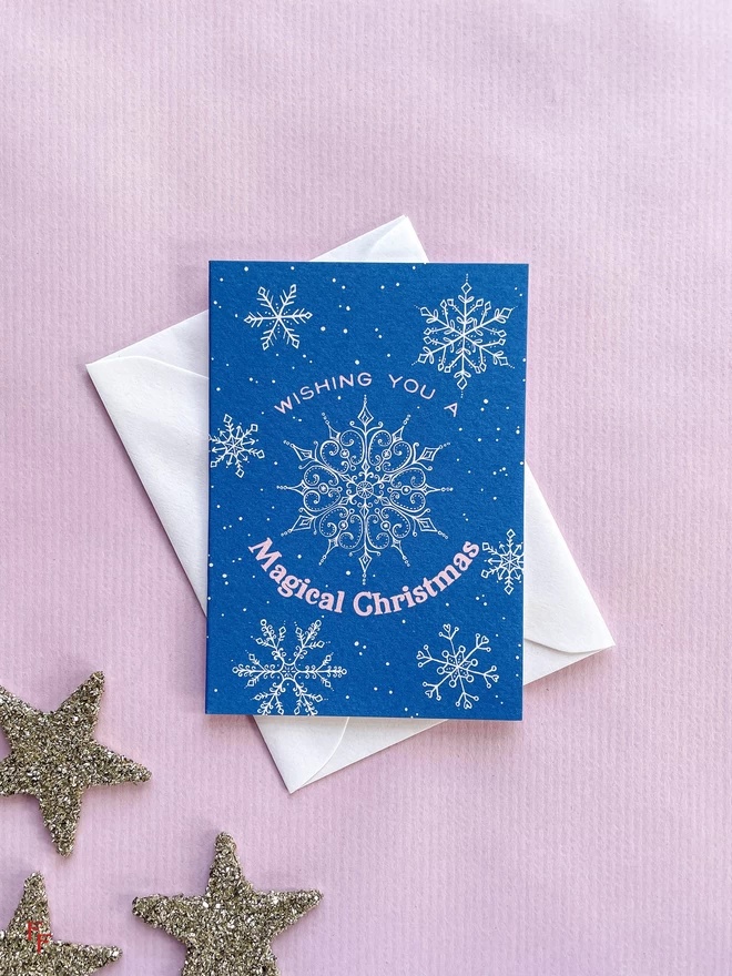 wishing you a magical christmas snowflake card