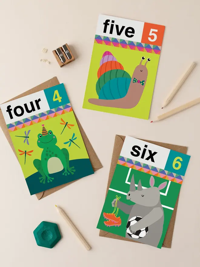 'Six 6th' Rhino Birthday Card