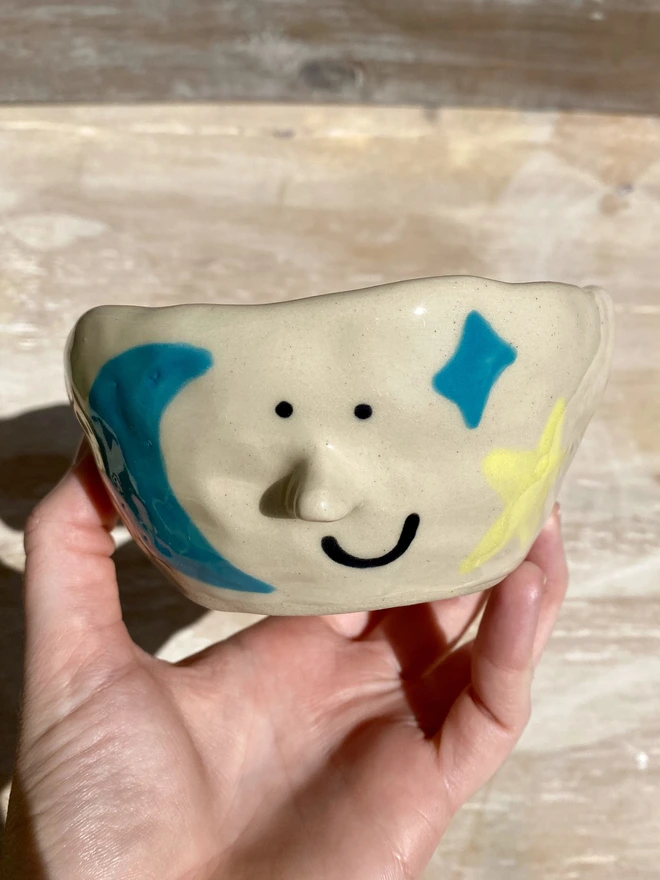 starry sky ceramic pot - held