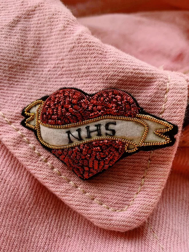 Personalised sparkle heart brooch