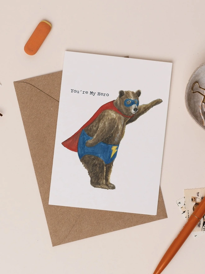 'You're My Hero' Party Card