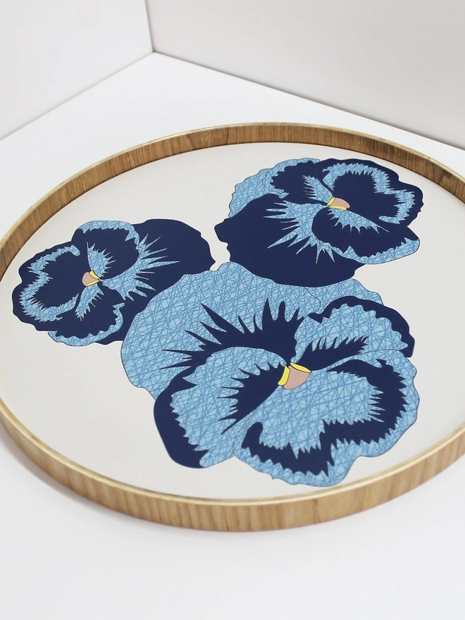 Handmade Pansy Serving Tray