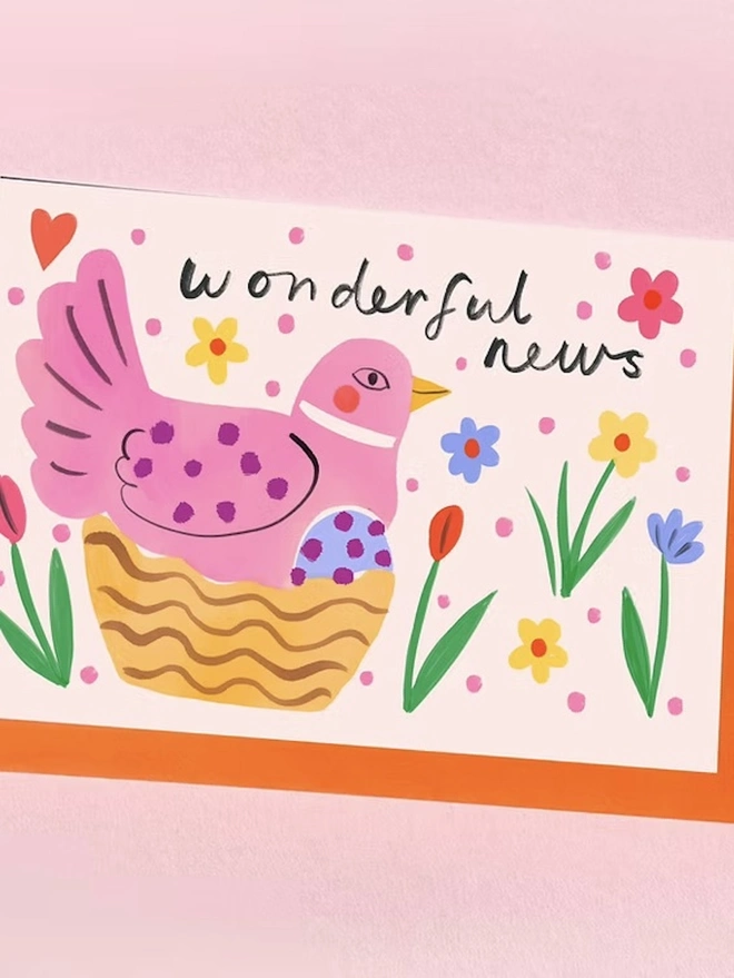 'Wonderful News' Expecting Hen Baby Card