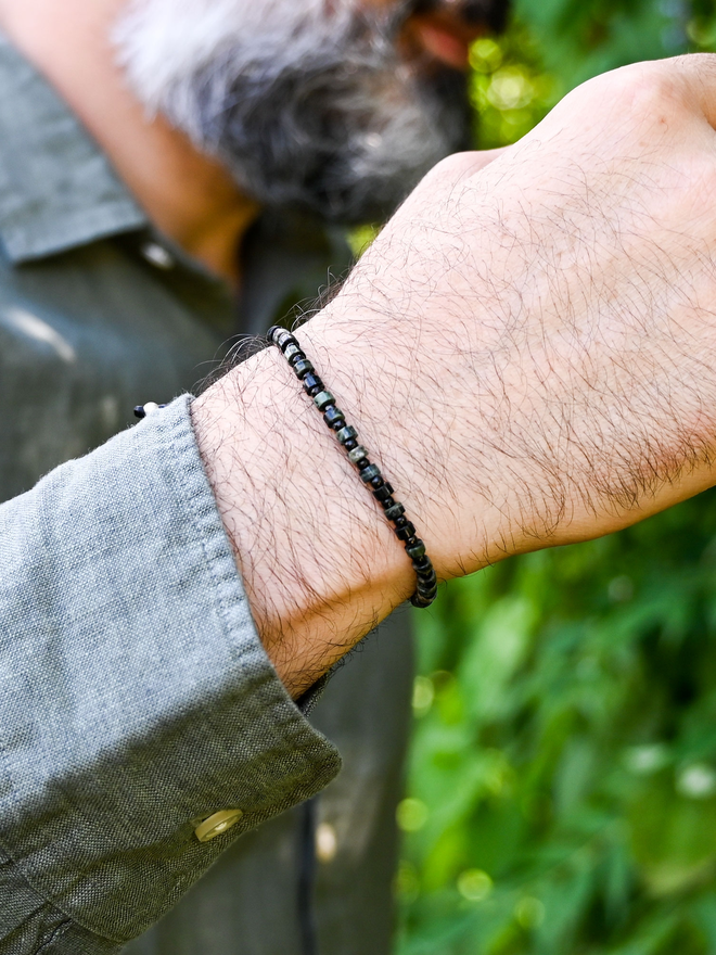green rhyolite stone bracelet