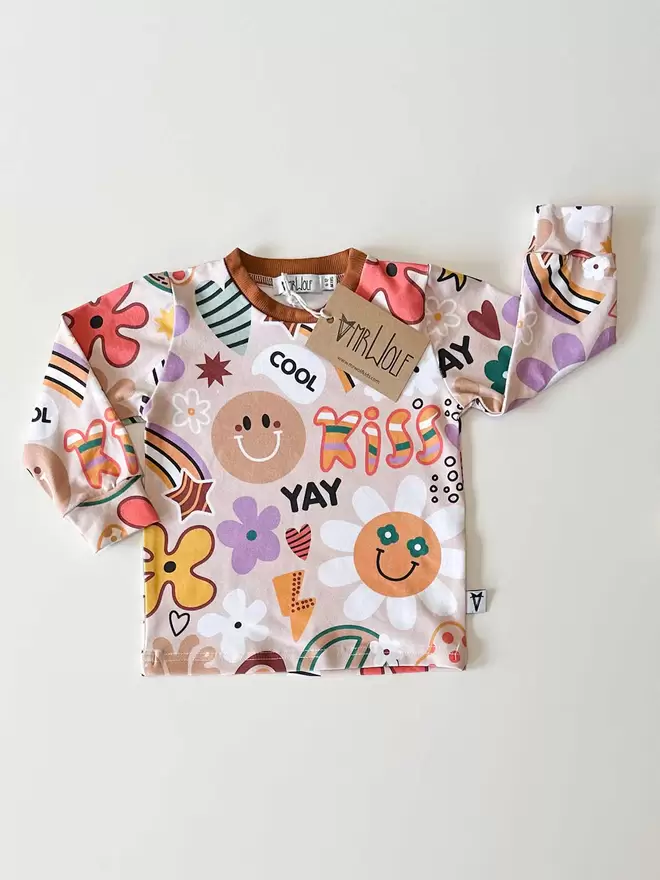 Hippy long sleeve T-shirt for babies and toddlers