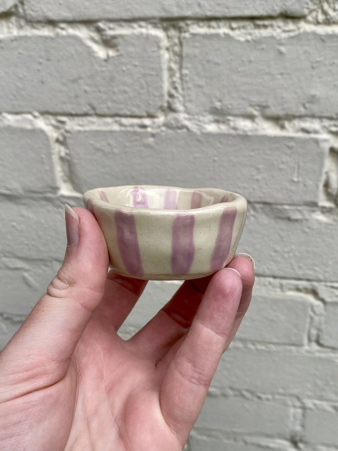 purple stripe trinket bowl