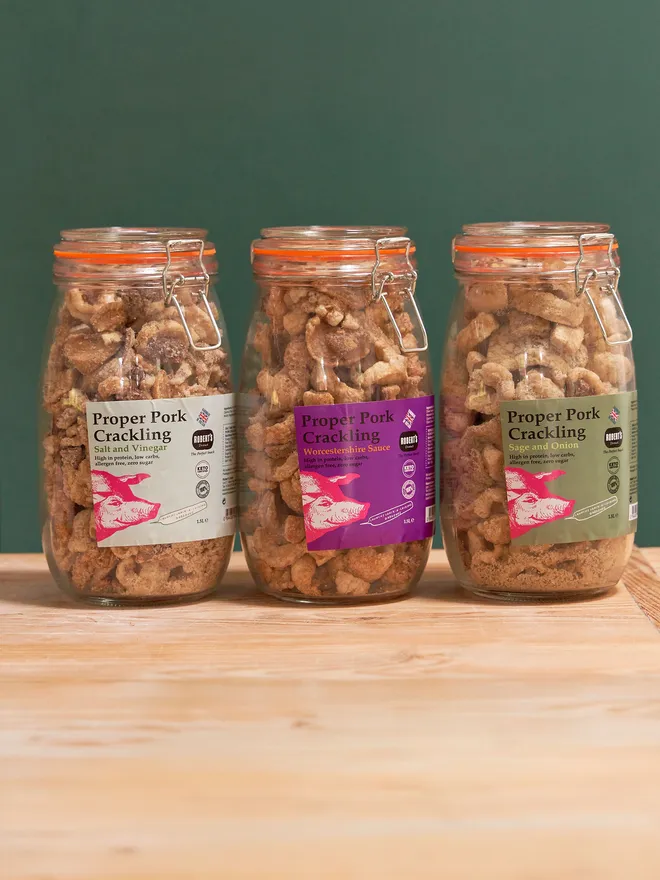 Pork Crackling Glass Jar