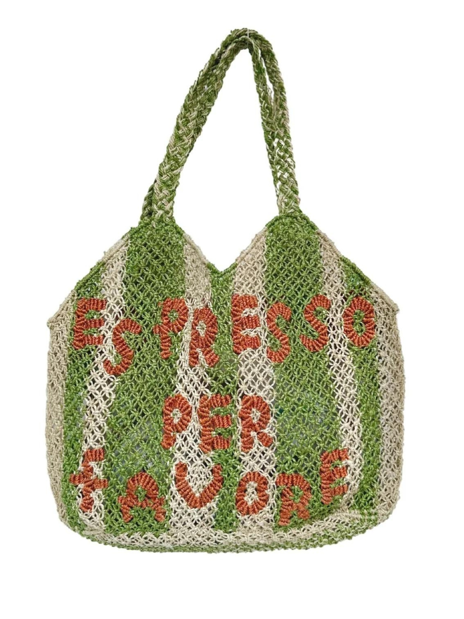 Espresso Per Favore Jute Tote Bag