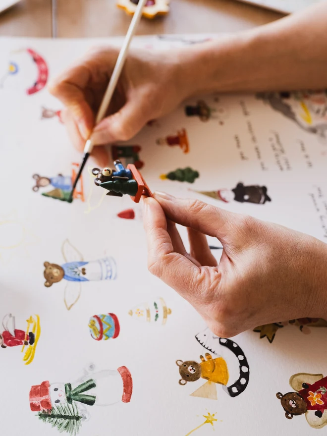 Painting Christmas Gift Wrap 