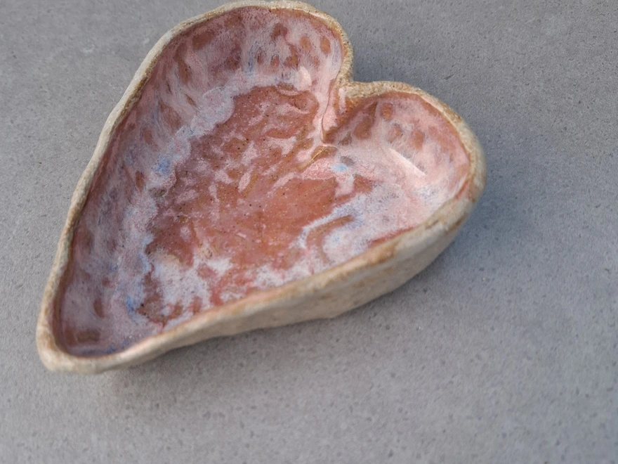 Handmade Ceramic Valentine's Heart Shaped Bowl 