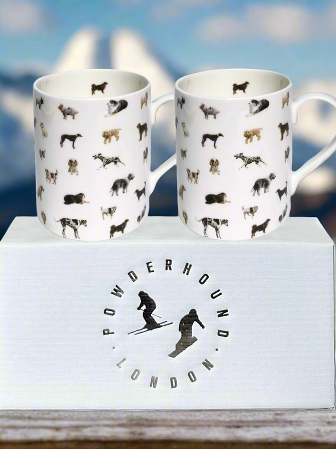 pair of dog mugs