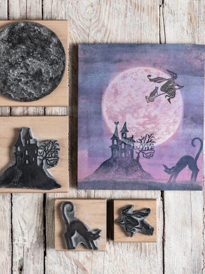 Halloween Lino Cut Stamps