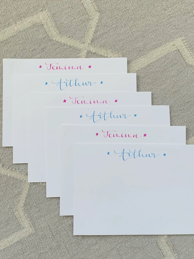 Personalised Star Name Notecards