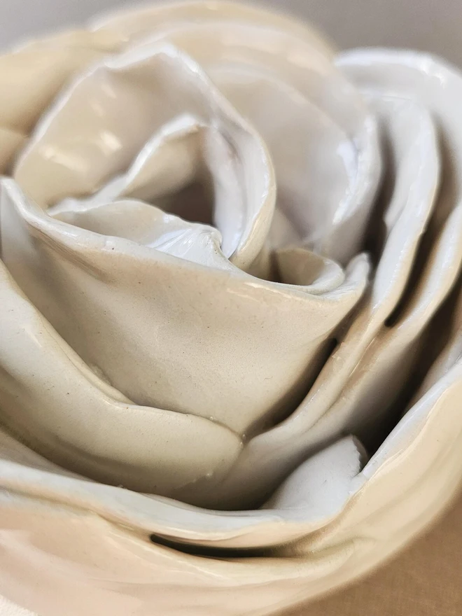 white ceramic flower art for wall pottery gift handmade unique modern interior decor