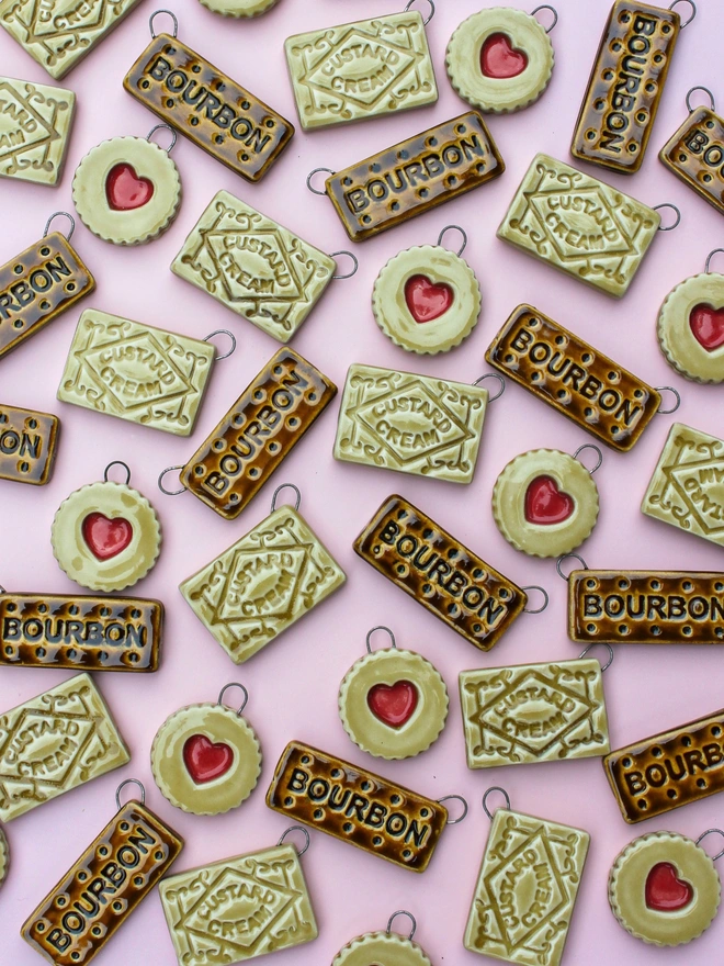 Ceramic biscuit Christmas tree decorations