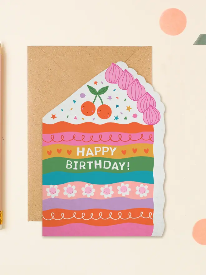 Cake Die Cut Birthday Card