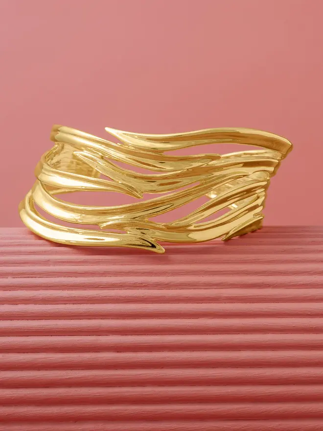 Gold Wave Cuff 