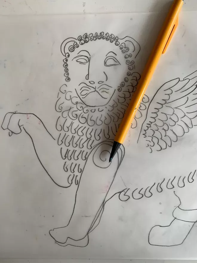 Winged Lion drawing 