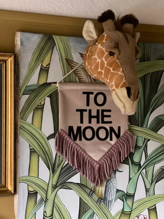 'To The Moon' Mini Velvet Wall Hanging