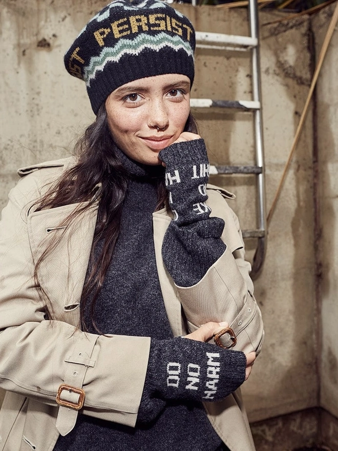 "Resist, Persist, Feminist" Patchwork Beret