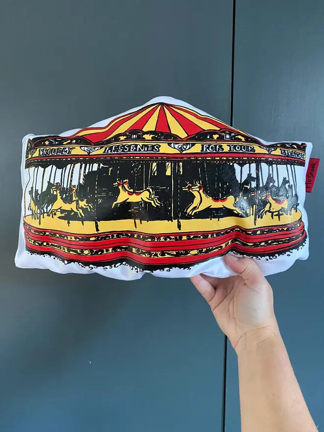 Brighton Carousel Handmade Cushion 