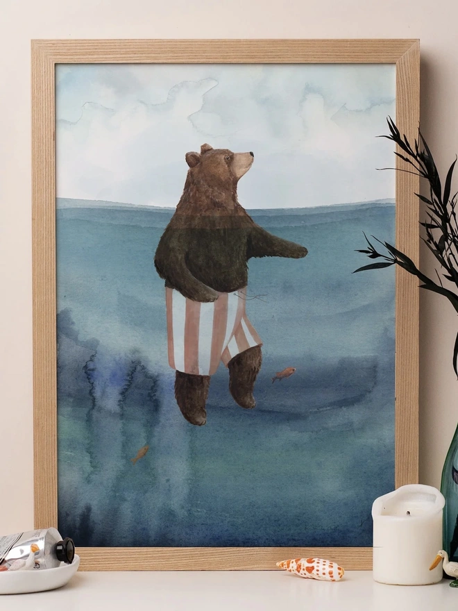 Floating Bear Print