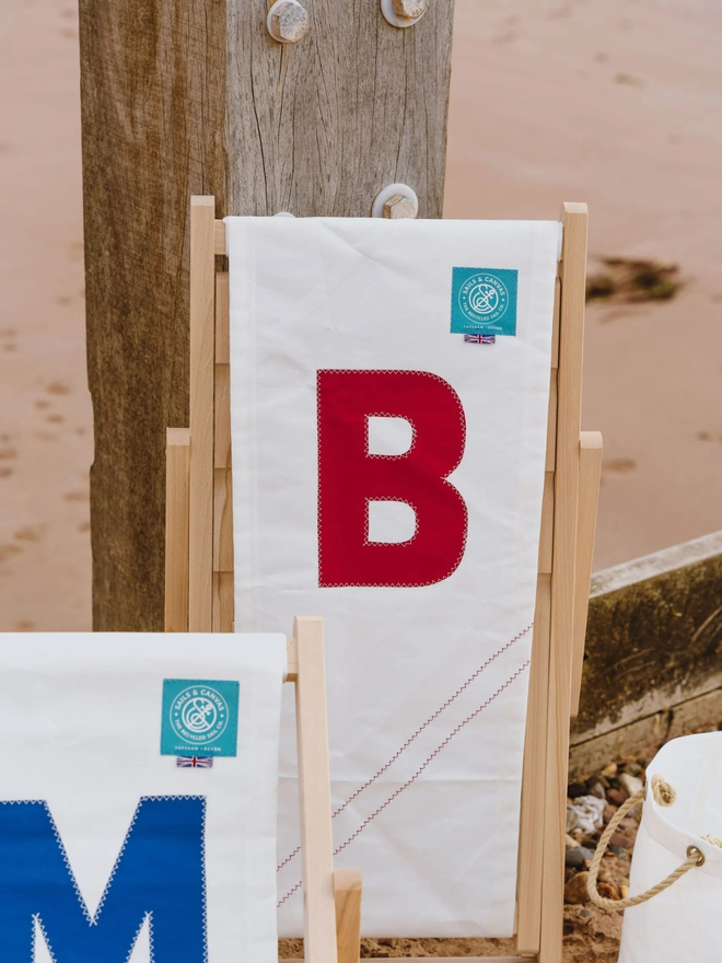 personalised kids initial deckchair