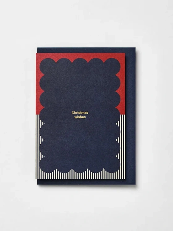 Blue Stripe 'Merry Christmas' Cards (Pack Of 6)