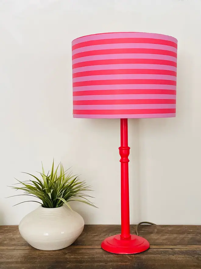 Striped Tula Lampshade with gold lining