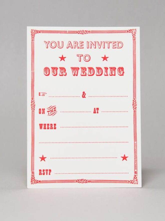 Victorian Style Letterpress Wedding Invites