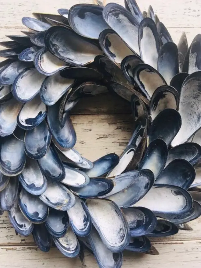 Extra Large Mussel Shell Wreath