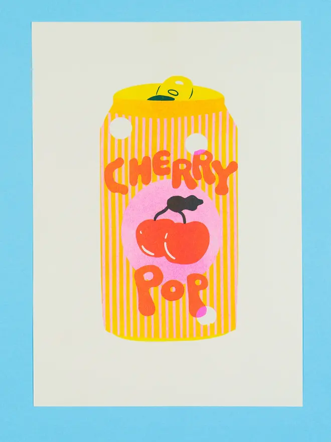 Cherry Pop Risograph Print