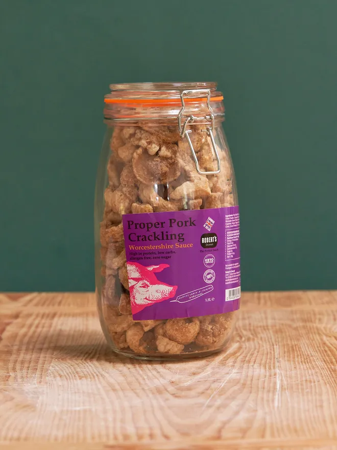 Pork Crackling Glass Jar