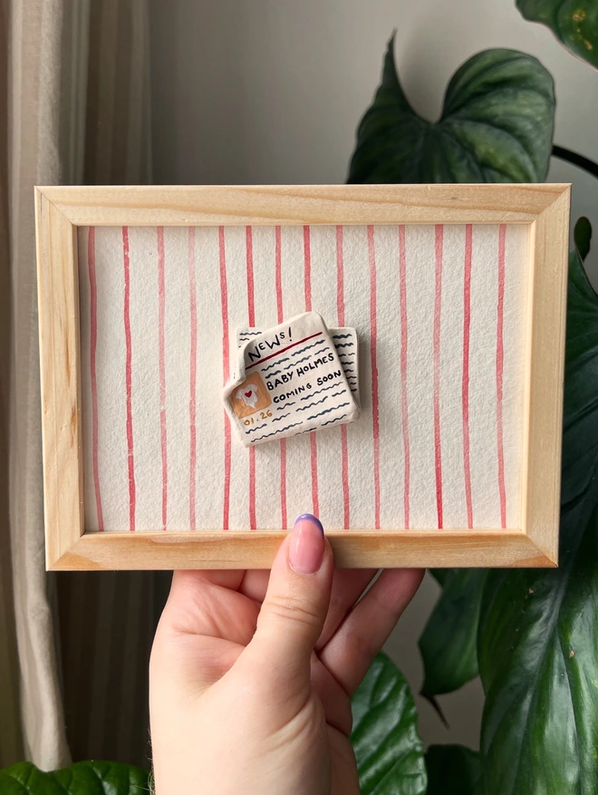 Pregnancy Announcement Framed Newspaper Keepsake