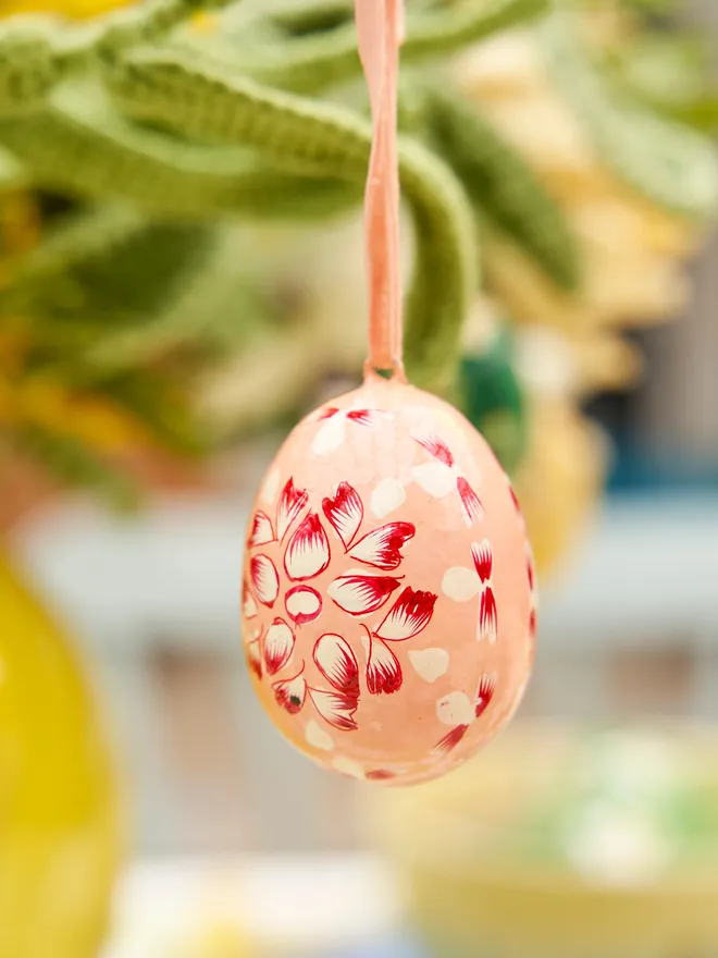 Hand painted pink Easter egg
