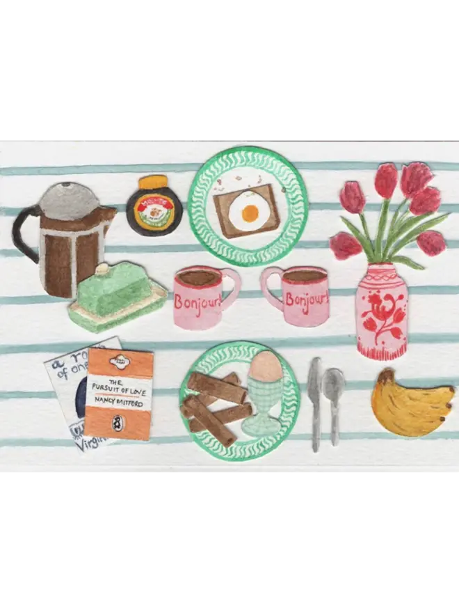 La Vaisselle Breakfast Greetings Card