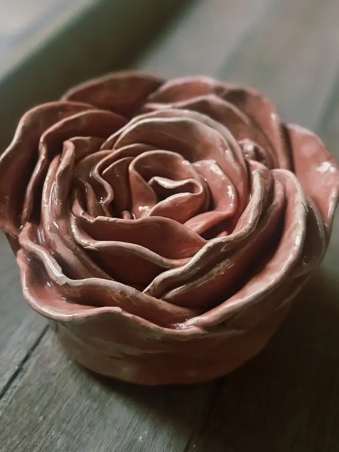 coral pink blush salmon ceramic flower wall art 3d sculpture unique handmade original