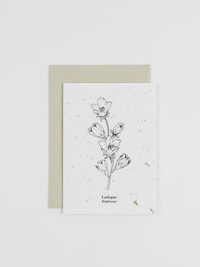 Larkspur July Birth Flower Plantable Card