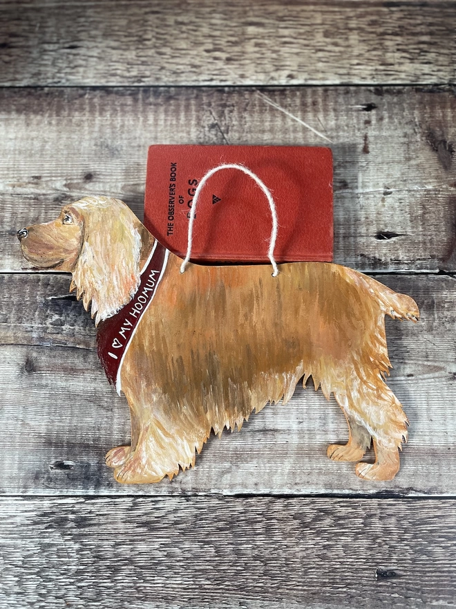  Cocker Spaniel Hand-Painted Hanging Dog Portrait  