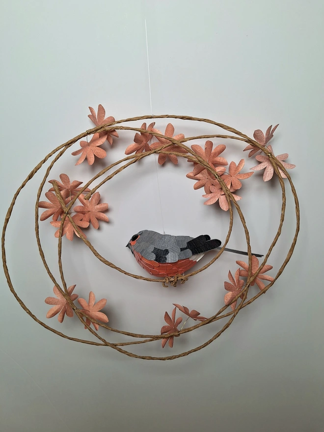 back view of the bullfinch wall sculpture