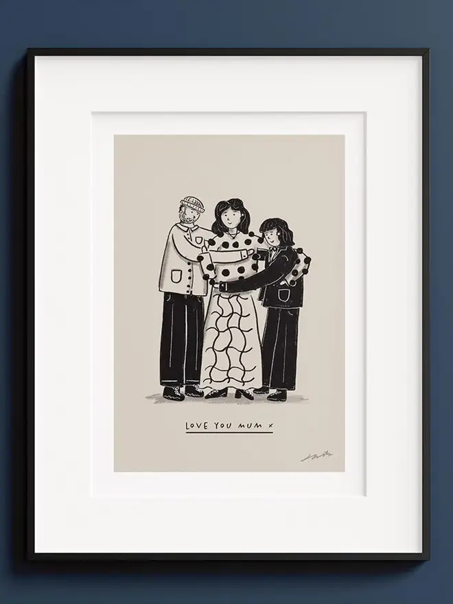 custom line drawing family portrait